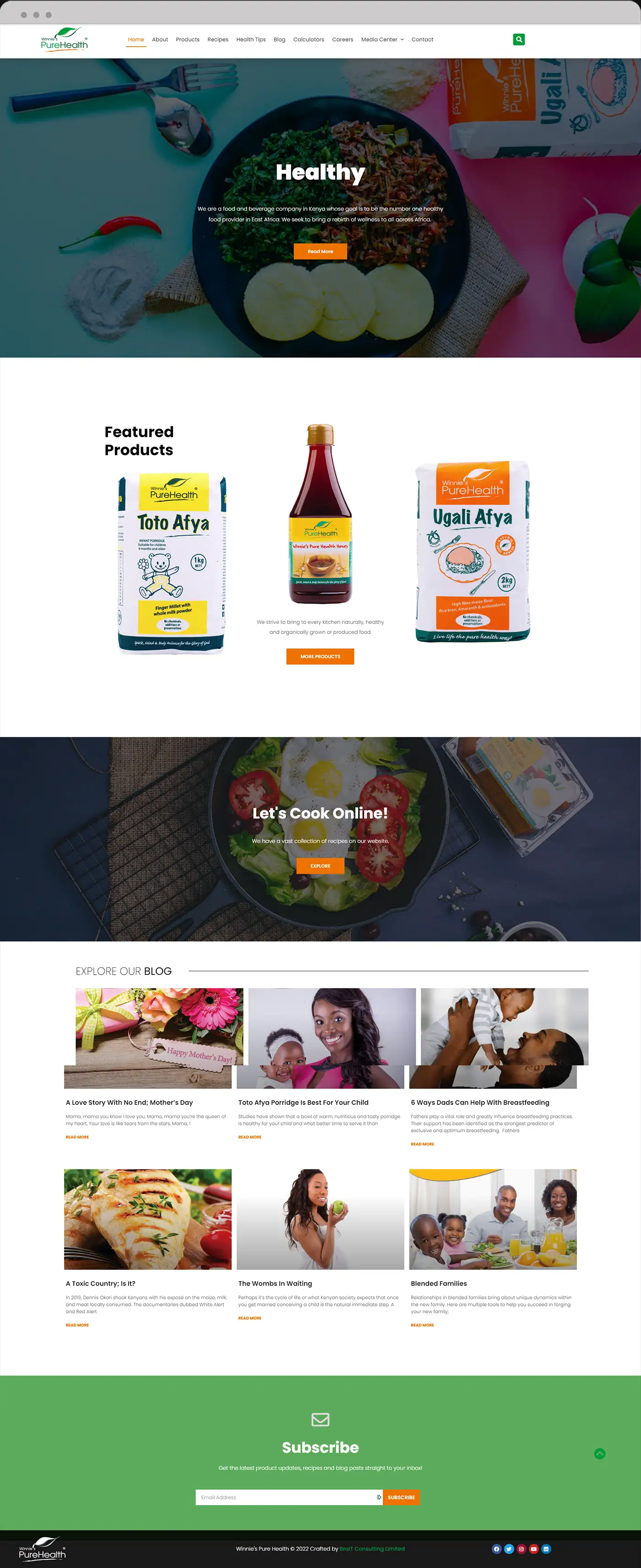 Winnies Pure Health Single Page Layout