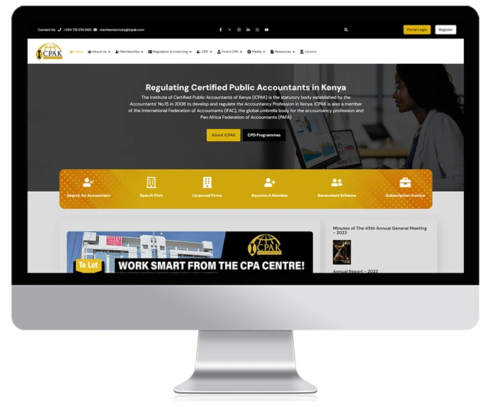 ICPAK iMac Website Mockup